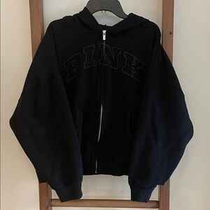 PINK Victoria's Secret Woman’s Black Zip-Up Hoodie